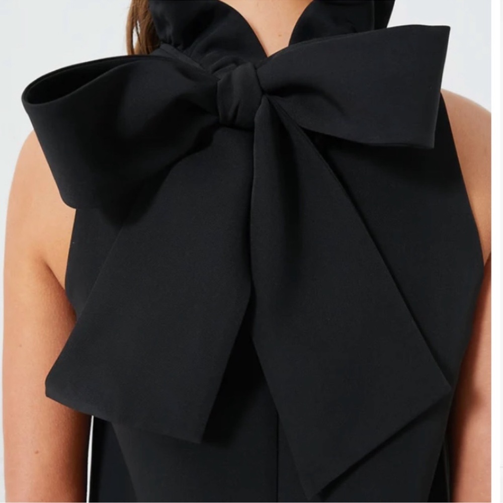 Tuckernuck: Pomander Place Black Sleeveless Bow-Back Mini Dress - Picture 3 of 4